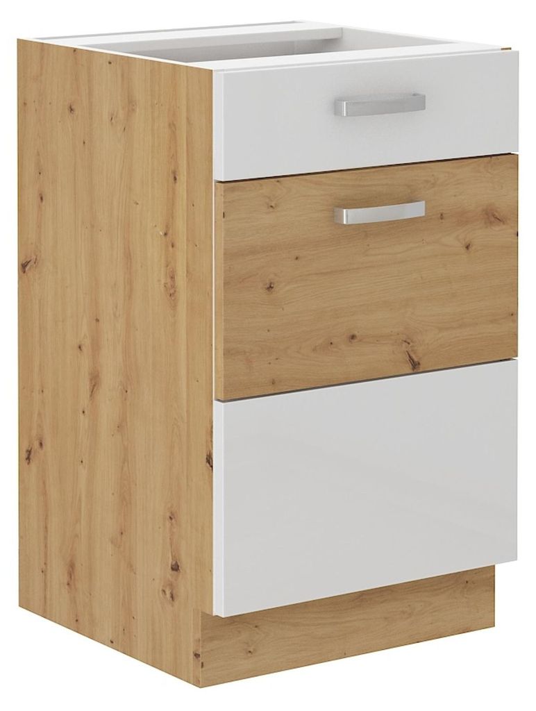 Base 50 Rovere Artisan + bianco lucido Mobile cucina Guida Immagine del prodotto 