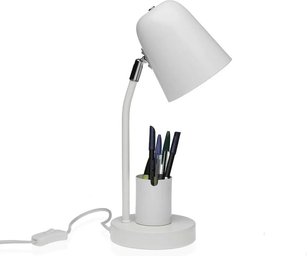 Lampe de table blanche Versa en métal pour illuminer les petits coins