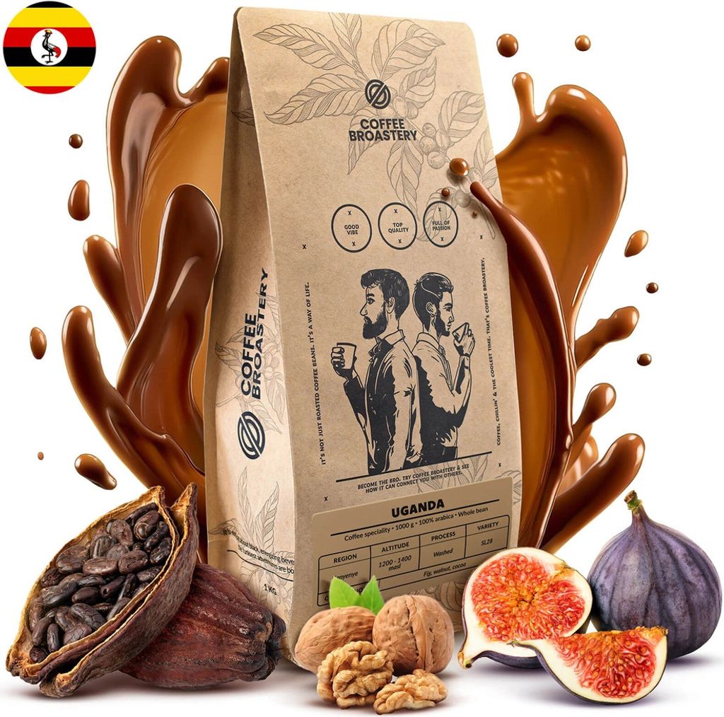 Coffee Broastery - Kaffeebohnen Uganda Kanyenye 1kg - Frisch Geröstet - Spezialitäten Kaffee - 100% Arabica - Mittelhelle Röstung - Balancierte ...
