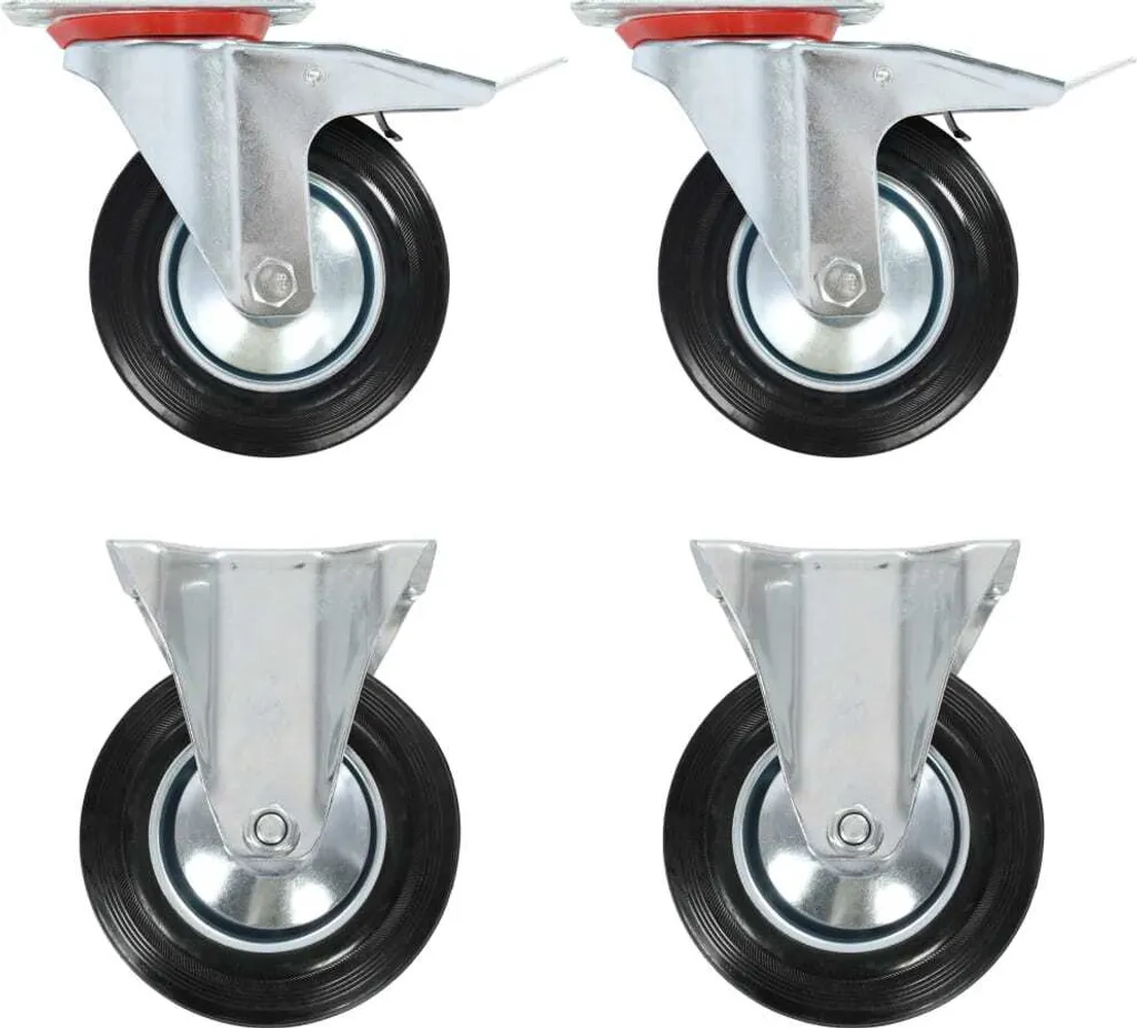 Roulettes de 160 mm en Caoutchouc - Lot de 4 Roues Robustes vidaXL