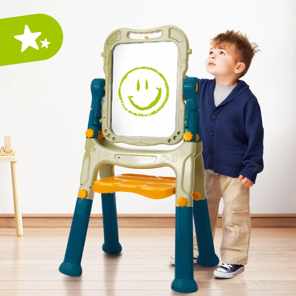 Tableau effaçable à sec 2-en-1 Malplay avec accessoires de dessin