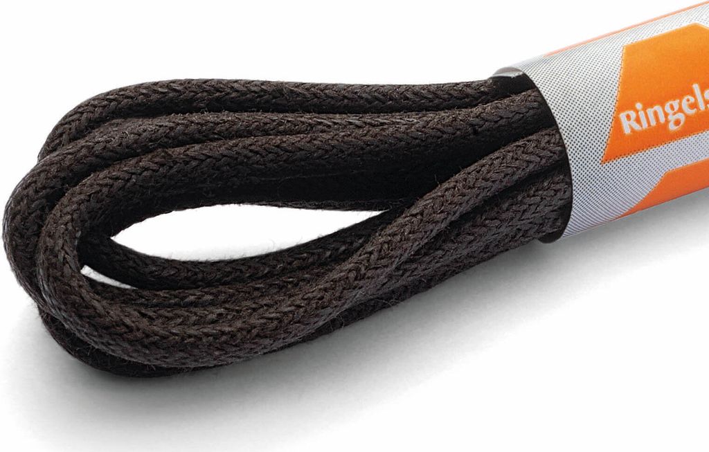 RINGELSPITZ - Rund Medium Gewachst – Stilvolle und Robuste Schnürsenkel - 75 cm, schwarzbraun