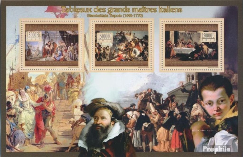 Briefmarken Guinea 2012 Mi 9457-9459 Kleinbogen (kompl. Ausgabe) postfrisch Giambattista Tiepolo