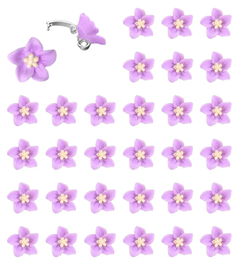 Lot de 30 Pinces à Cheveux Lys Violets pour Bébé et Jeune Fille Mode