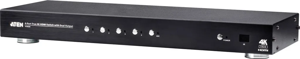 Aten VS482B Commutateur HDMI 4 Ports True 4K avec Double Sortie Vidéo