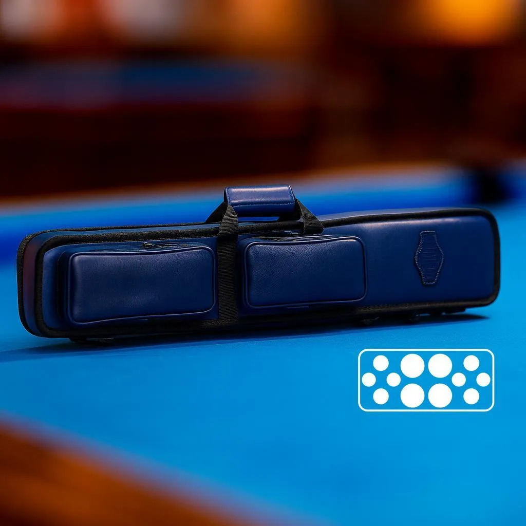 Sac de queue de billard Buffalo de Luxe 4/8 Bleu pour flèches et fûts
