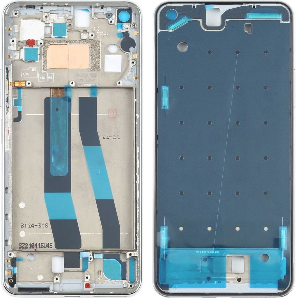 Für Xiaomi Mi 11 Lite 4G Front Gehäuse LCD Rahmen Ersatz Teil Reparatur Silber