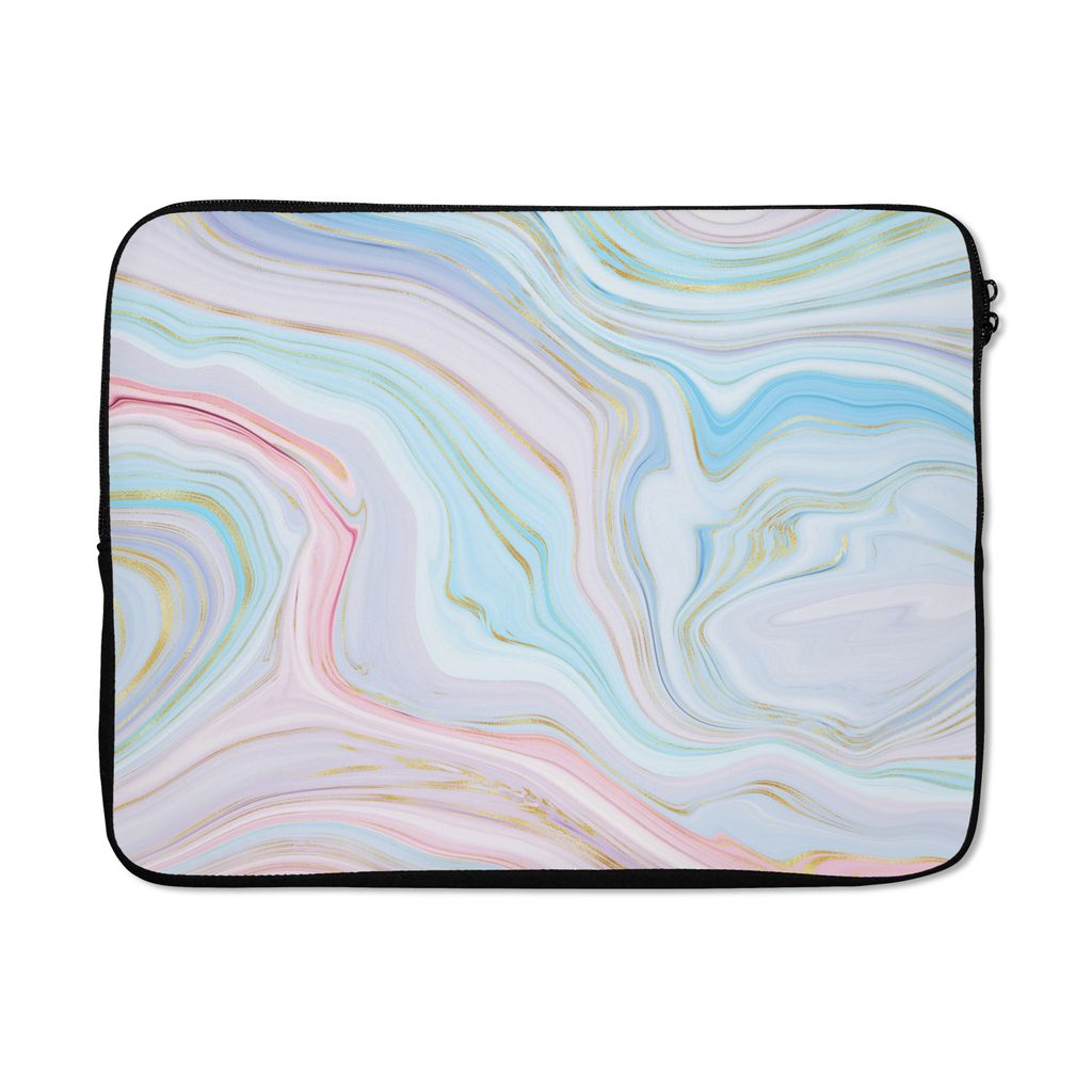 MuchoWow Laptop Hülle 17 Zoll Laptoptasche Marmor - Pastell - Muster - Abstrakt - Zipper - Schutzabdeckung