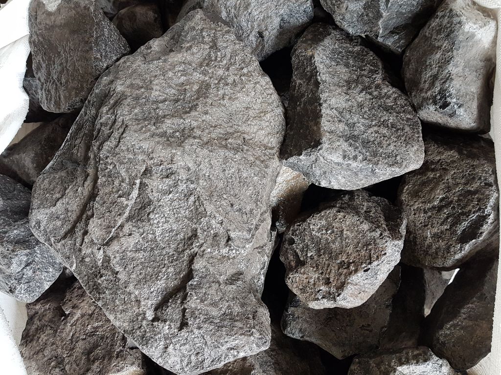 Basalt Steine 200-400 mm Anthrazit Aquarium Teichbau Splitt 1,198 €/kg 25 kg 