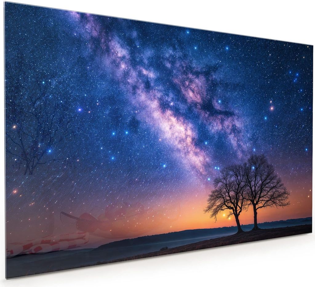 Küchenrückwand Spritzschutz Glas mit Motiv Sternenhimmel Baum 40 x 40 cm