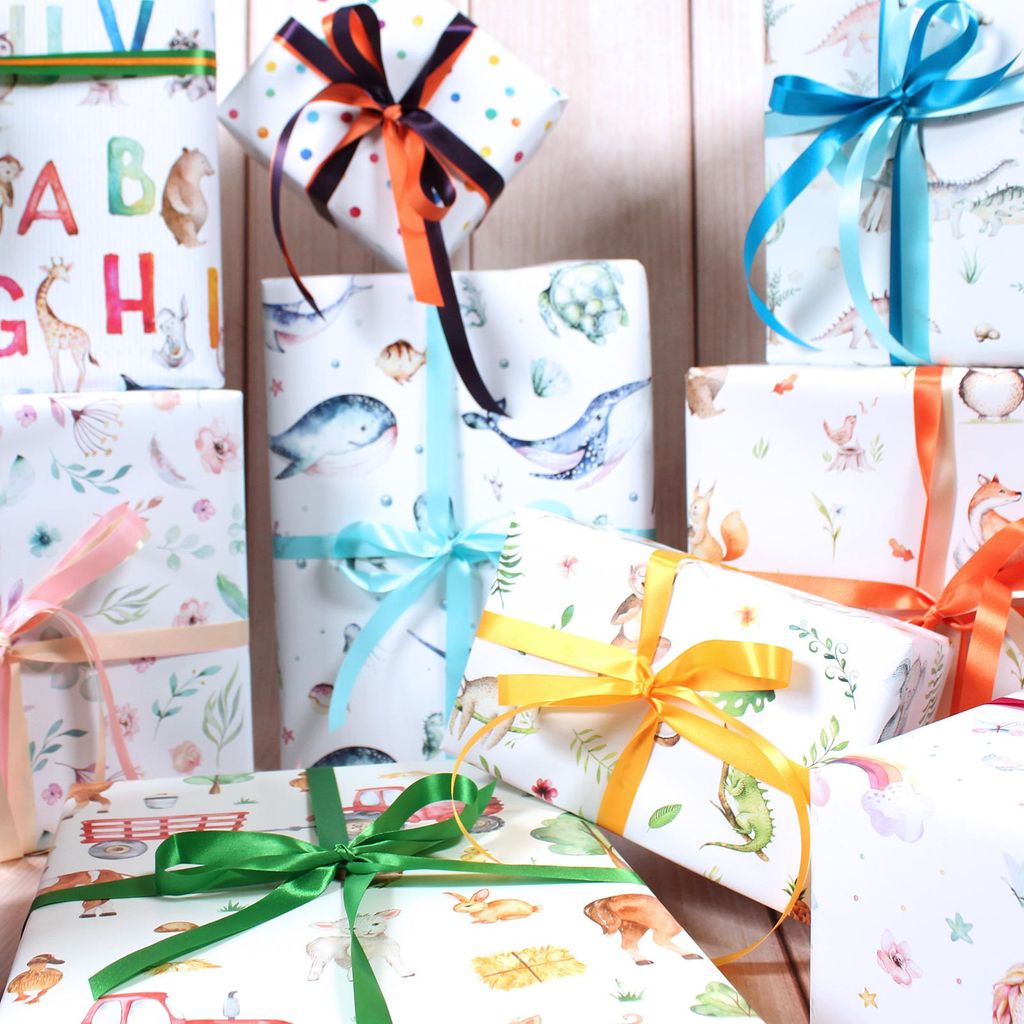 5 Bögen Geschenkpapier Dinosaurier grün - 1,60€/qm - 84,1 x Produktbild 5