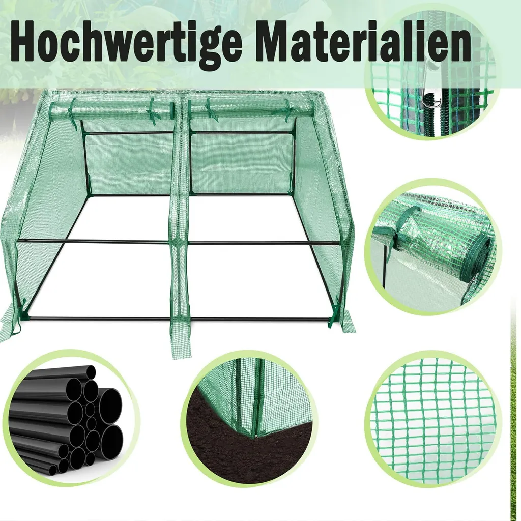 Serra per Pomodori da Esterno 180x90x90cm Kit Orto con Porta - VA-Cerulean - 5
