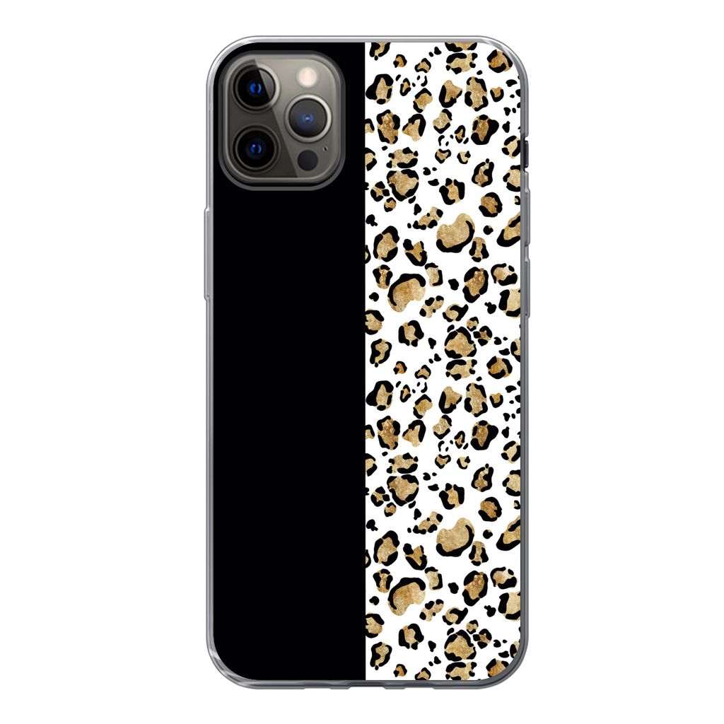 MuchoWow Handyhülle Schutzhülle Hülle für iPhone 13 Pro Max Panther Druck - Tiere - Aquarell Silikon Softcase Handy Hülle - Mobiltelefon