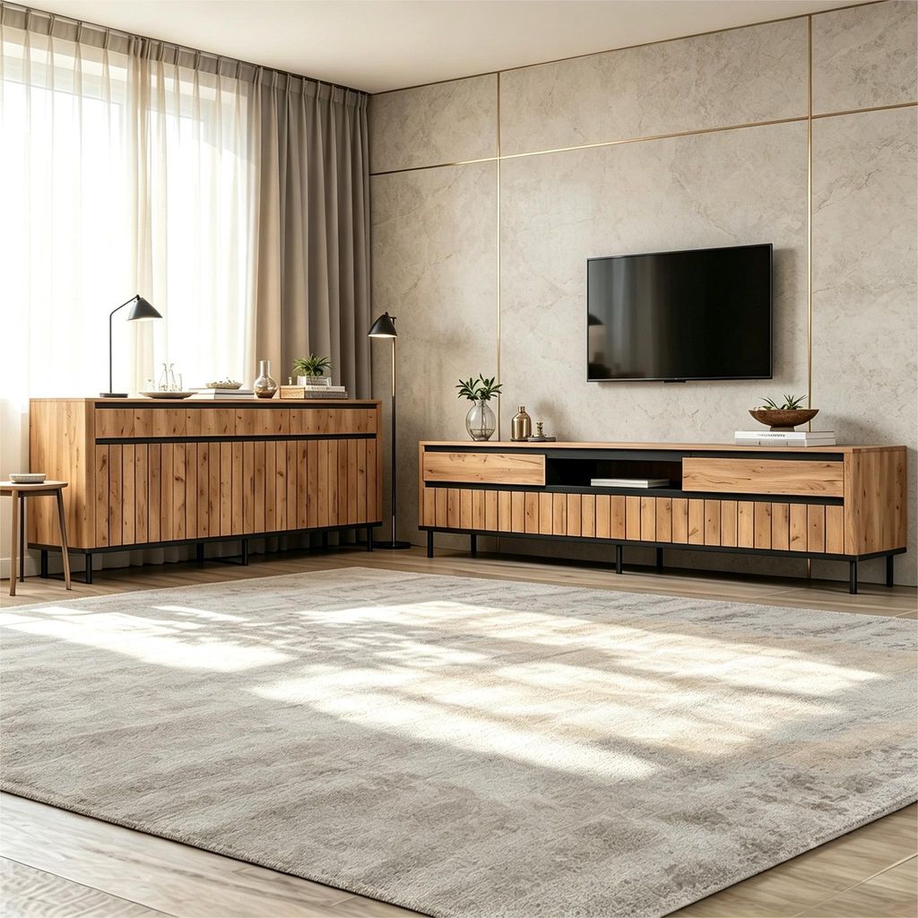 Merax woonkamer meubelset, TV-kast 180 cm met bijpassende Productafbeelding 