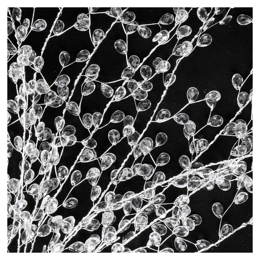 10 Stück Acryl Kristall Blütenzweige Weiß Perlen Deko für Hochzeitsarrangements und Bastelarbeiten