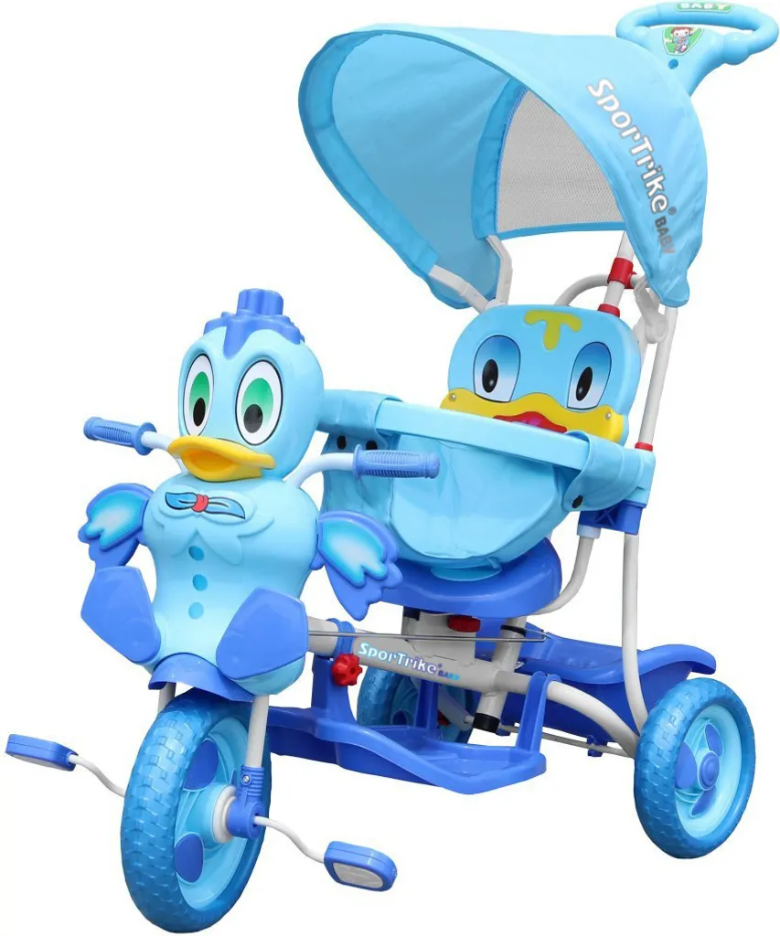Tricycle pour enfants idéal pour sorties parc Happy Duck A11-2 Bleu