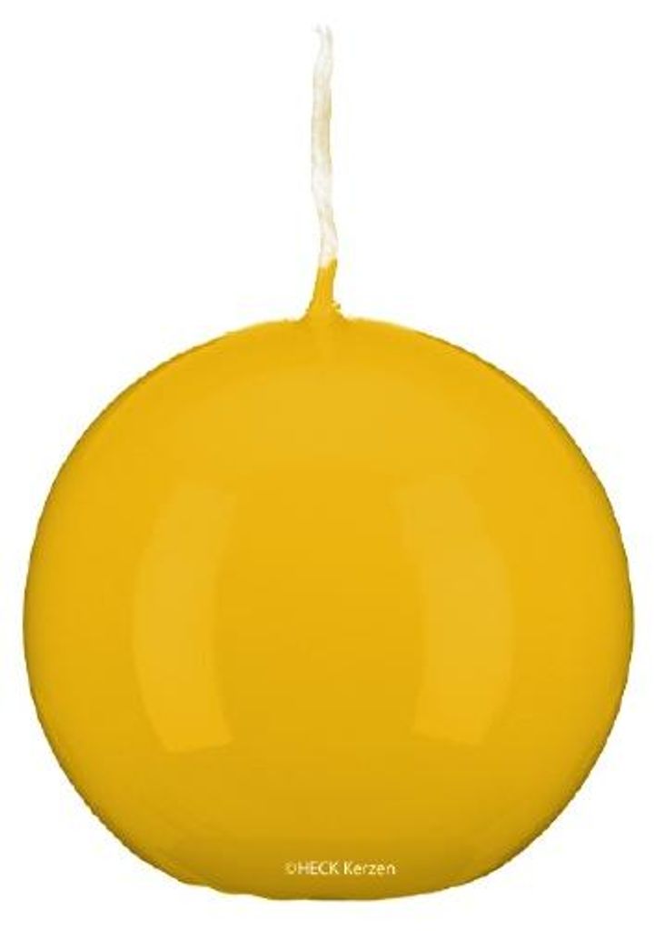 Kugelkerzen Glanz-Lack Goldgelb Ø 8 cm, 8 Stück