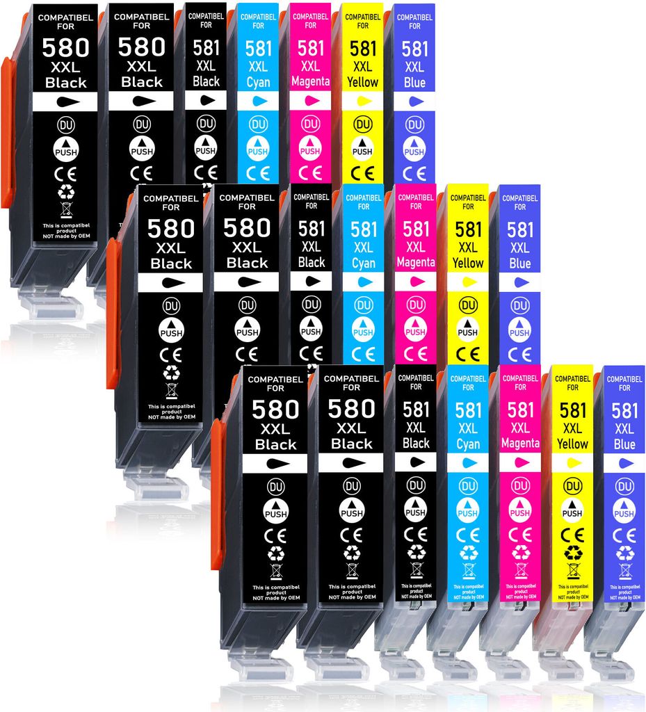 21er Pack Druckerpatronen 580 581 XXL kompatibel mit Canon TS9150