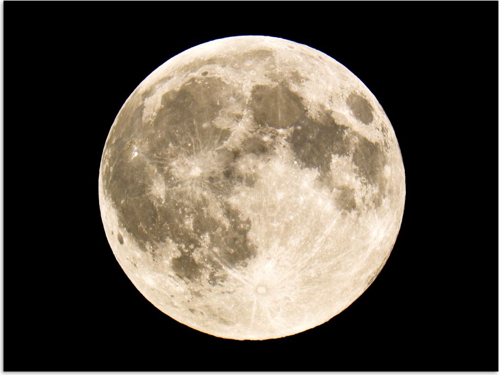 MuchoWow Poster Mond - Weltraum - Schwarz 120x90 cm - Wandbild