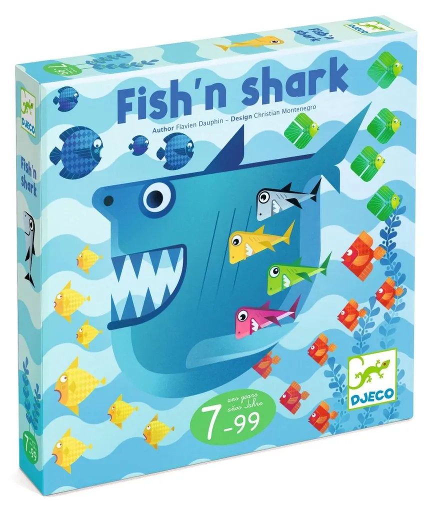 Jeu Fish'n Shark Djeco en bois : Adresse et réflexes sous l'océan