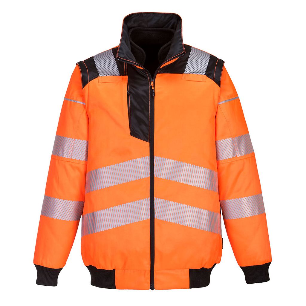 Portwest PW302 PW3 Warnschutz 3-in-1 Pilotjacke Orange/Black Gr. M