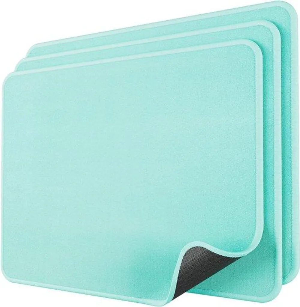 Lot de 3 tapis de souris verts 275x215 mm antidérapants pour PC bureau