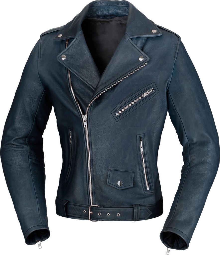 Büse Lancaster Damen Motorrad Lederjacke, dunkelblau, 40