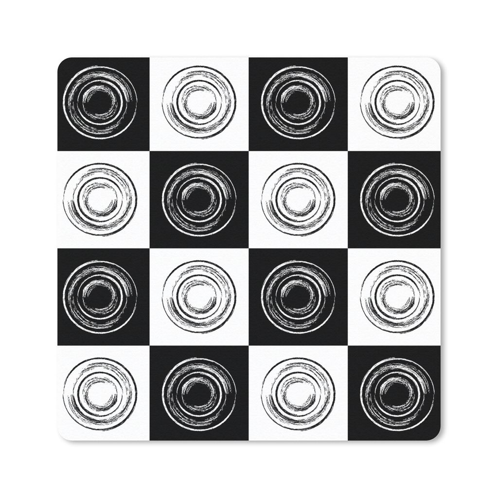 MuchoWow Mauspad Mousepad Muster - Schachbrett - Schwarz und Weiß 30x30 cm - Mousepads - Maus Mat - Pad - Mausunterlage - Gaming