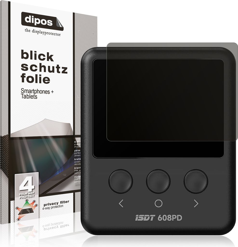 Blickschutzfolie für ISDT 608PD matt Schutzfolie Folie Display Schutz dipos