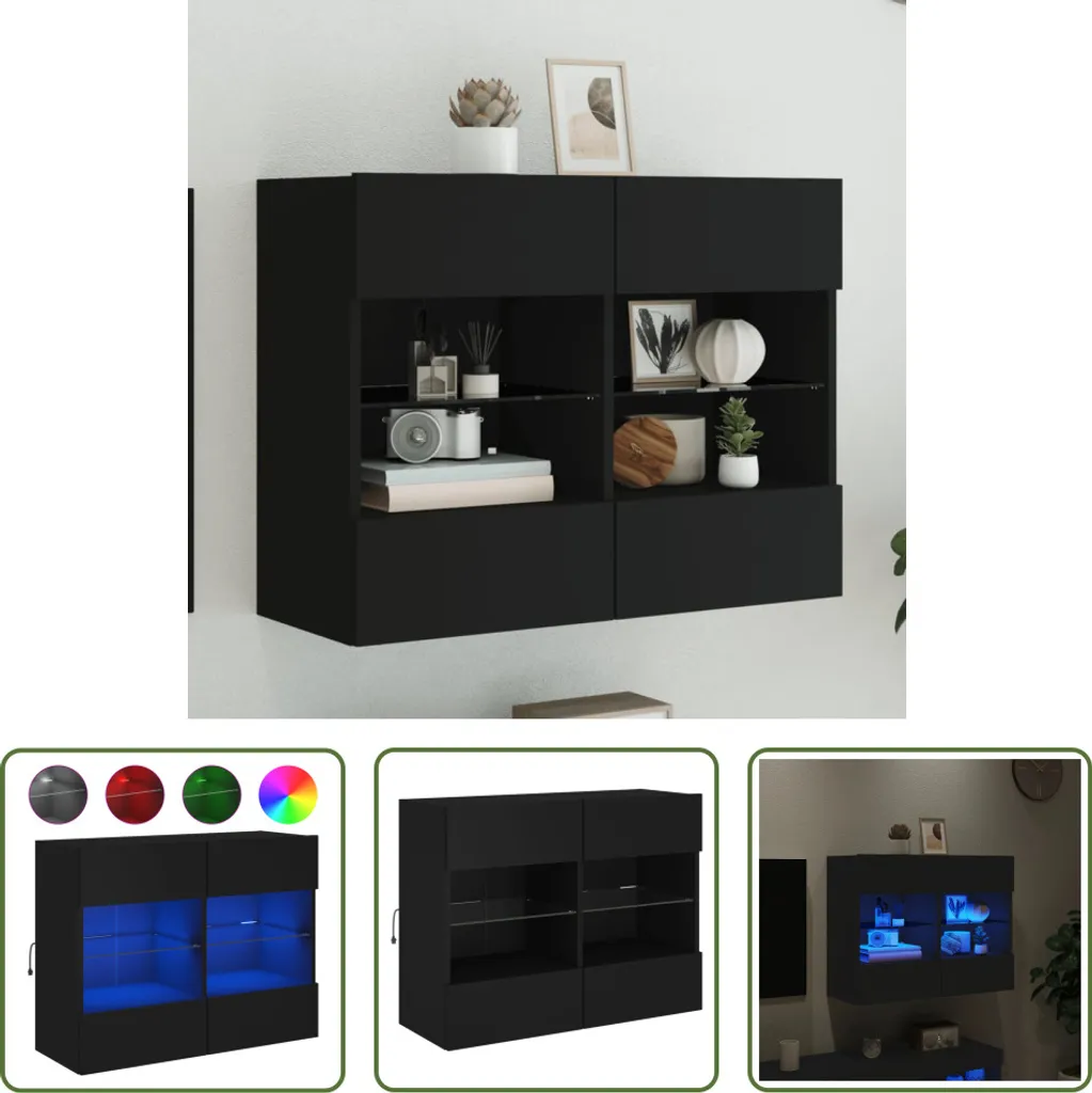 Mobile Porta TV Gaming LED Nero 78.5cm - Postazione Sospesa Moderna