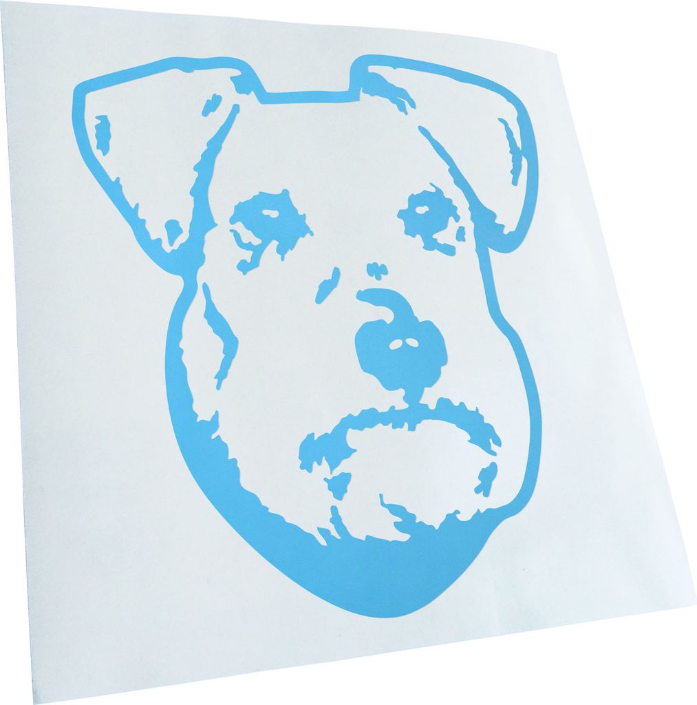 Kiwistar - Autoaufkleber - Standard Schnauzer Hund - Lichtblau - 60x55cm - Aufkleber für Auto, Laptop, Fahrrad, LKW, Motorrad mehrfarbig JDM Decal...