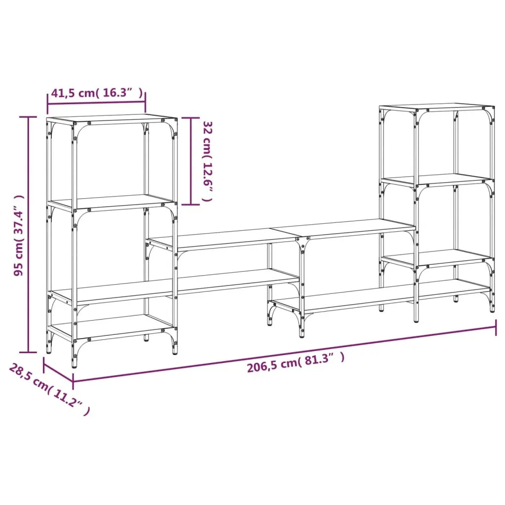 Mobile TV 206,5x28,5x95 cm SYFAX Rovere Sonoma Legno Multistrato - 9