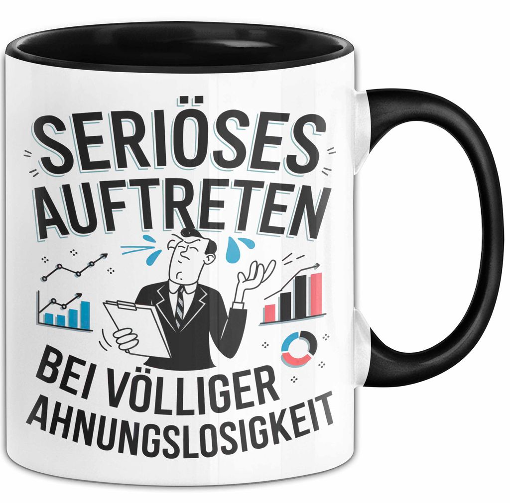 Sarkasmus Tasse Geschenkidee Erscheinung Mit Null Ahnung (Schwarz)