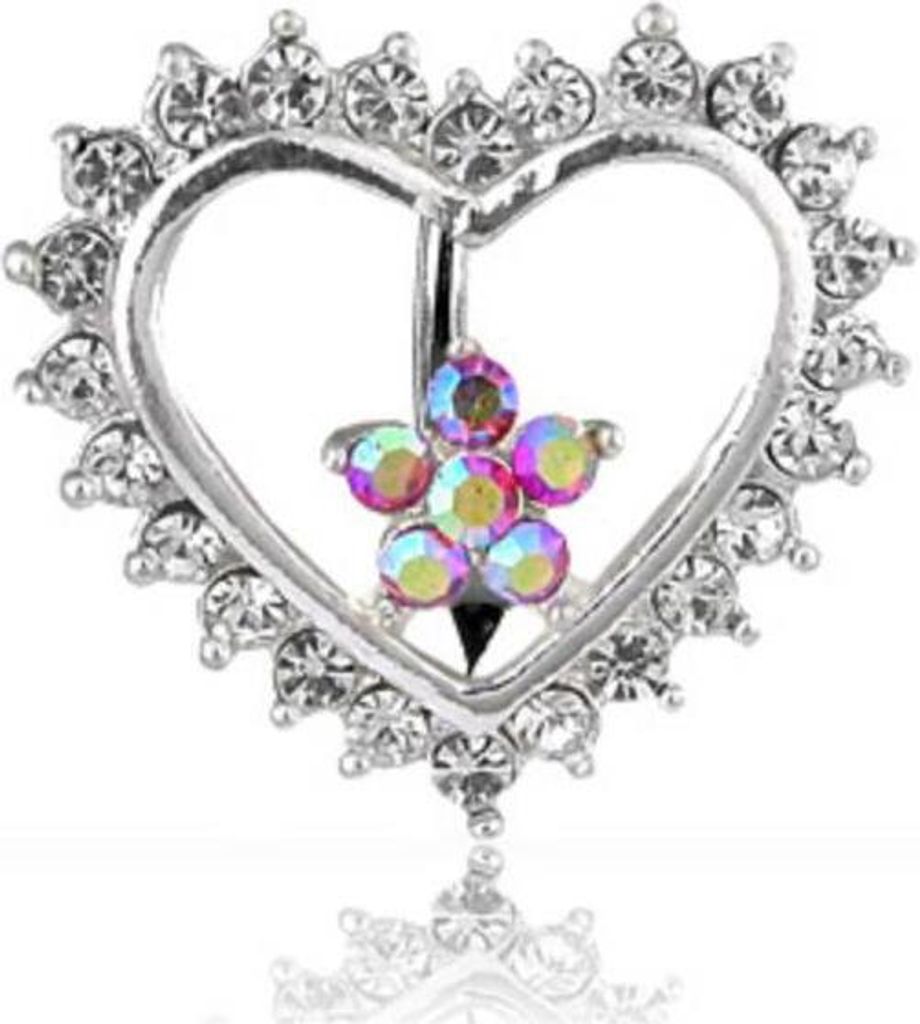 Bauchnabelpiercing: Top Down Reverse Piercing großes Herz Produktbild 