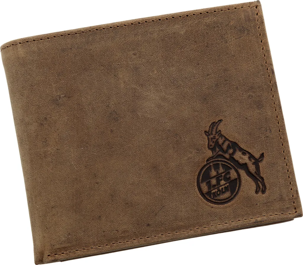 Petit Porte-monnaie FC Cologne Marron 12cm avec Logo Club et Multi-rangements