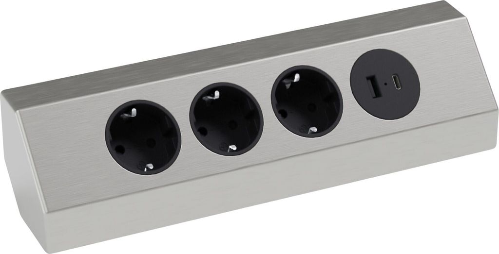 kalb | Multiprise d'angle 4 prises 3x 230V et 2x port USB Image du produit 