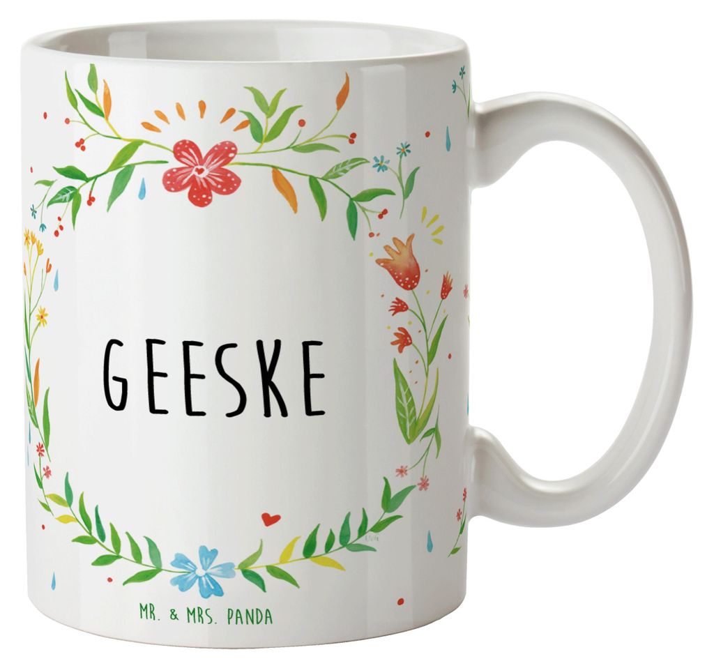 Mr. & Mrs. Panda cappuccinotasse Geeske - Geschenk, Tasse, kaffeetasse keramik, bedruckt, Kaffeebecher, Becher