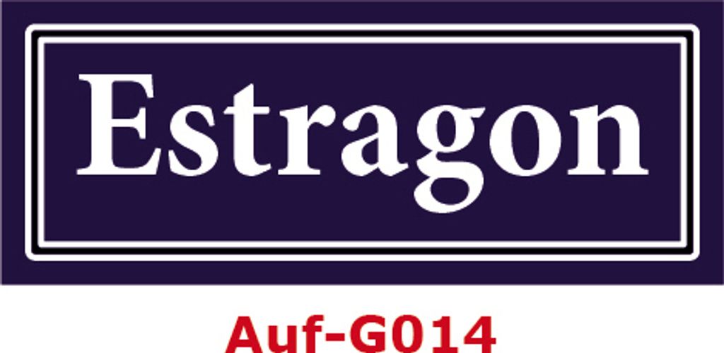 15 Stück Gewürzaufkleber Estragon 40x16mm Gewürzetiketten Sticker Lebensmittel (Auf-G014)