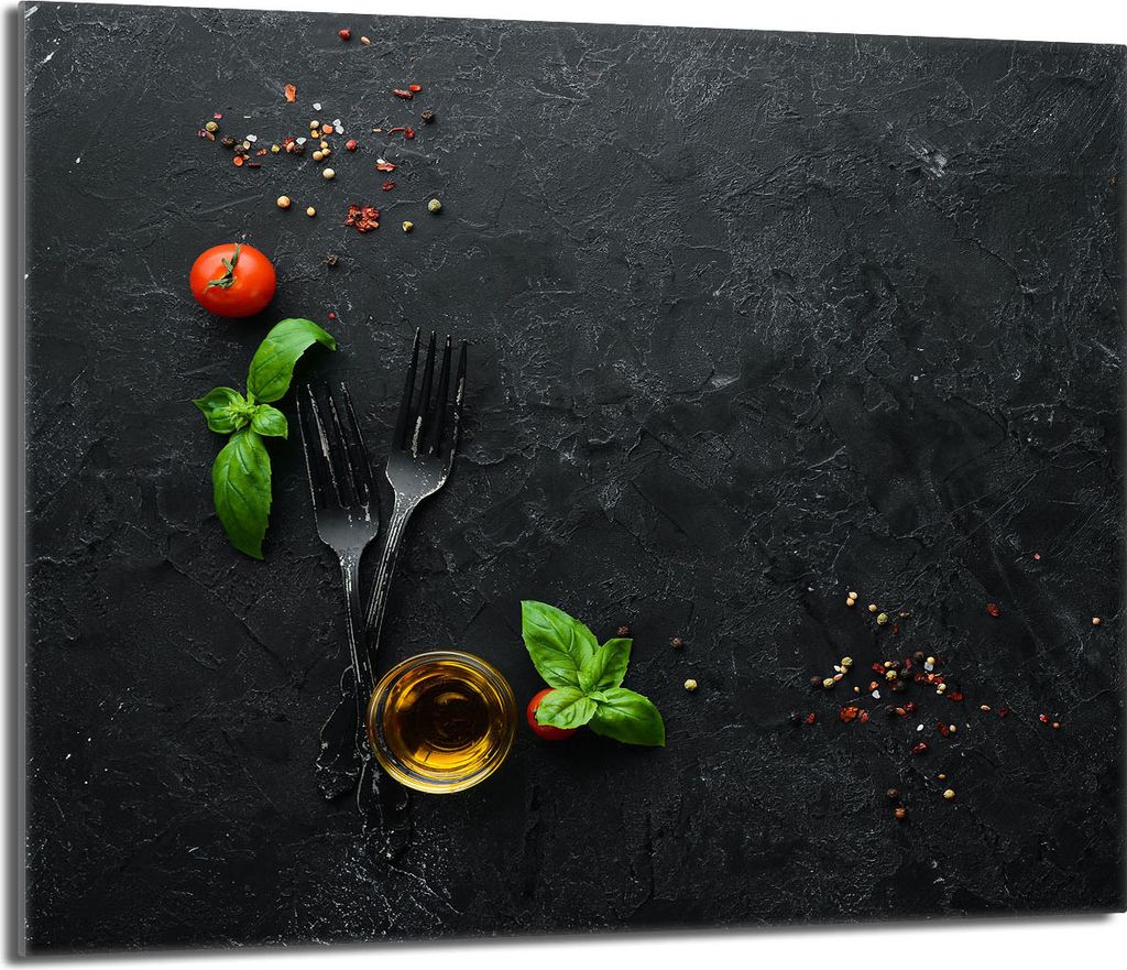 Glas Herdschutzplatte 60x52 Schiefer
