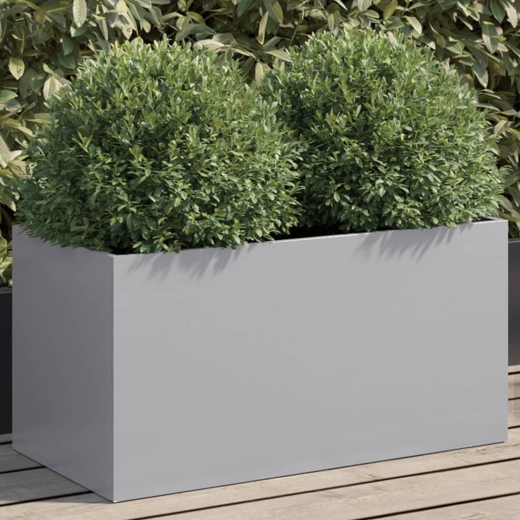 "2026 Aktion"Pflanztopf/Blumenkübel Moderne - Pflanzkübel - Blumentopf Silbern 62x30x29cm Verzinkter Stahl NEU585173 - Beete