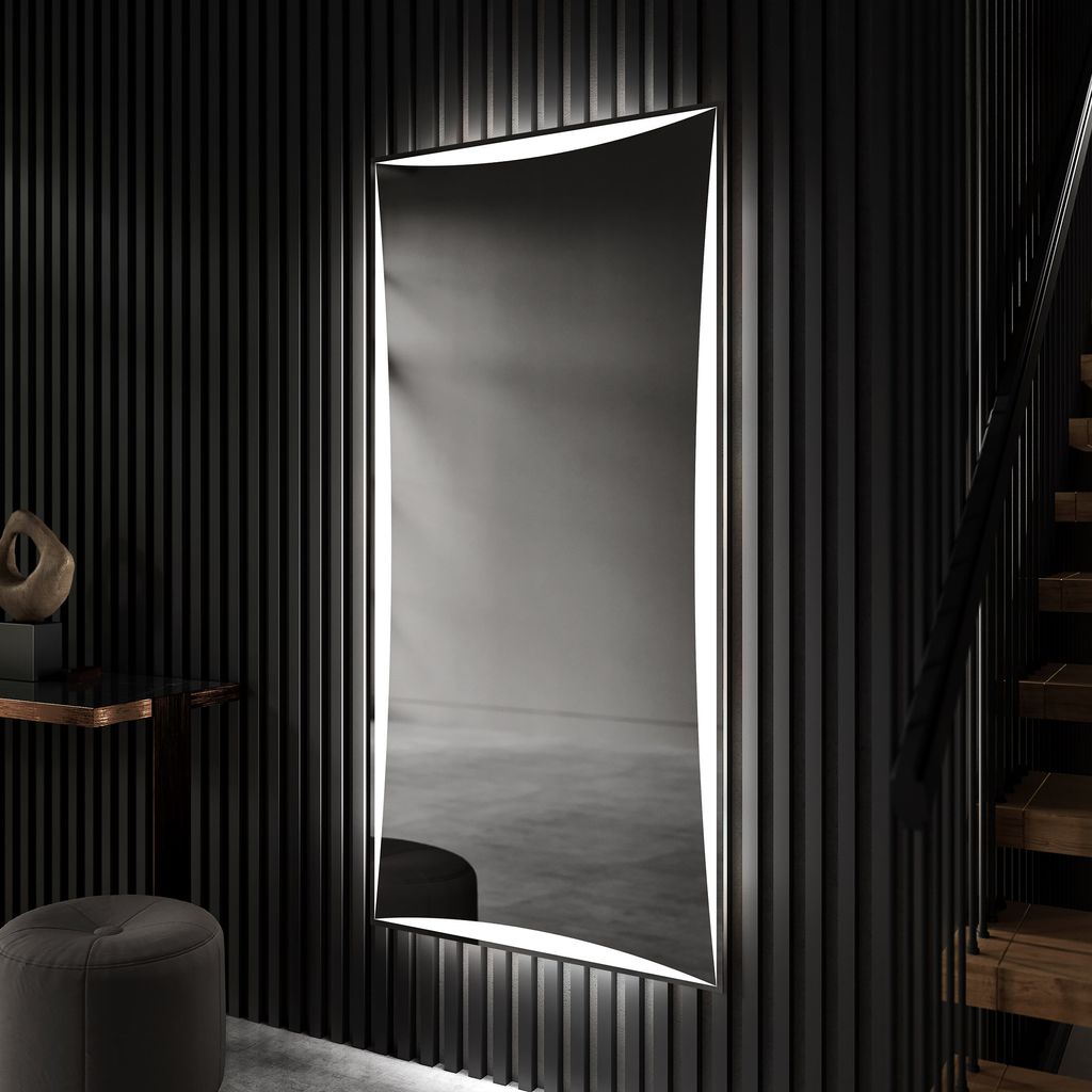Artforma Badspiegel 100x120 cm - mit LED Beleuchtung - LED Farbe Kaltweiß 7000K - Individuell Nach Maß - Beleuchtet Wandspiegel Lichtspiegel Bade...