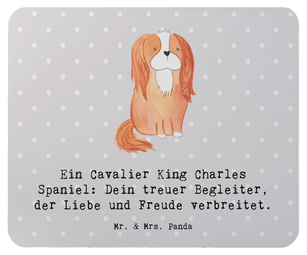 Mr. & Mrs. Panda Mousepad Cavalier King Charles Spaniel - Grau Pastell - Geschenk, Freude, Hundeliebhaber, laptop mauspad, geliebter Hund, Hunderas...