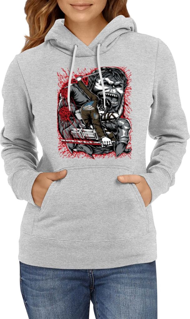 Damen Kapuzenpullover Japan Anime Manga Attack Anime On Titan Levi Ackerman 08 Levi Titan Pilot, Lady L / Grau