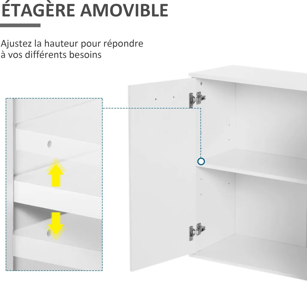 Commode de cuisine compacte pour micro-ondes et vaisselle blanche - 4