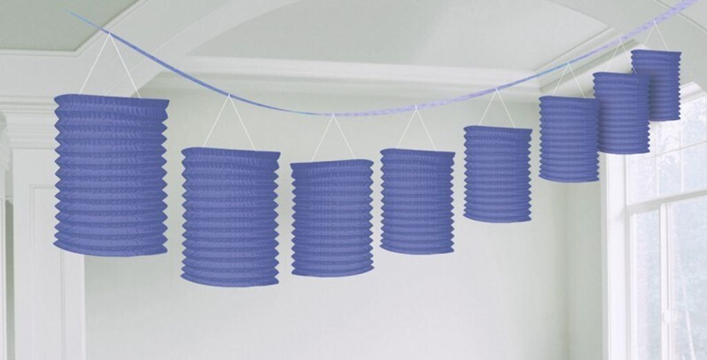 Amscan Papier Laternengirlande lila, 3,6 m lang, mit 8 Laternen je 10 cm Ø