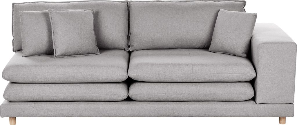 BELIANI Sofa Grau Stoffbezug 2-Sitzer mit Kissen Japanischer Stil Flexibel Wohnzimmermöbel Modern Wohnzimmer Salon Wohnecke Sitzecke