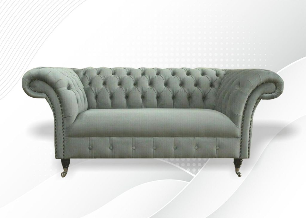 Chesterfield Sofa Couch Polster Sofas Klassischer 2Sitzer Leder Stoff Textil Neu