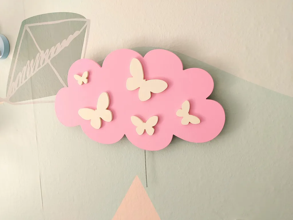 Lampe nuage papillon LED - Luminaire 3D à faible consommation d'énergie - 3