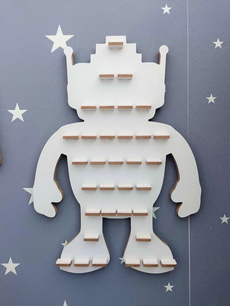 Étagère pour figurines miniatures de robots avec éclairage LED intégré