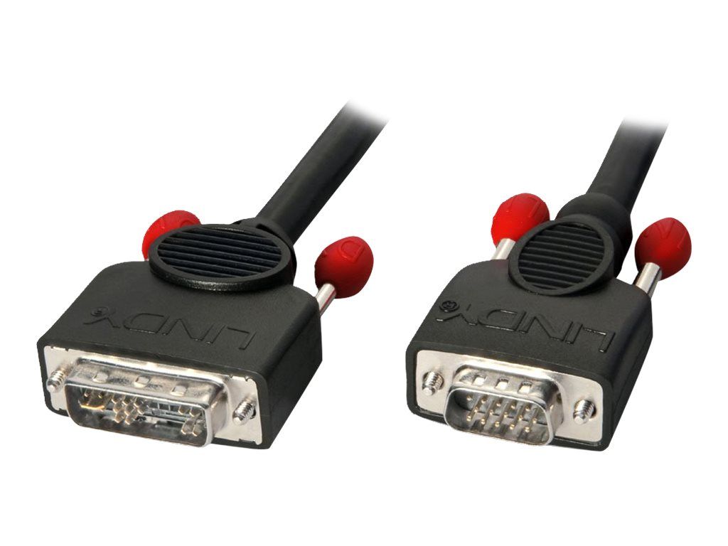 Lindy 3m DVI-A/VGA Cable, 3 m, DVI-A, VGA (D-Sub), Schwarz, Männlich/Männlich